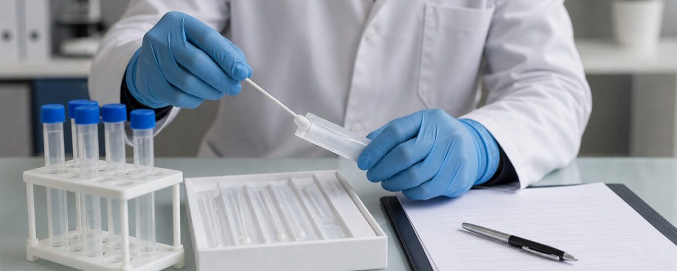 Foto realista sem texto de coleta de DNA e documentos de paternidade