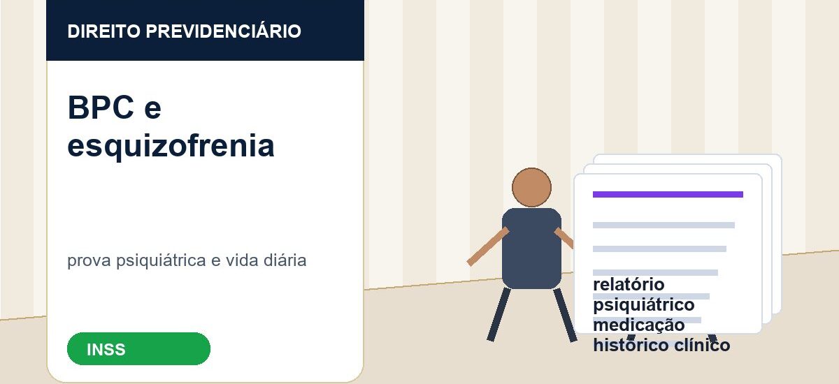 Pessoa em atendimento de saúde mental com relatório psiquiátrico para BPC por esquizofrenia