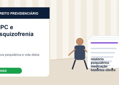 Pessoa em atendimento de saúde mental com relatório psiquiátrico para BPC por esquizofrenia