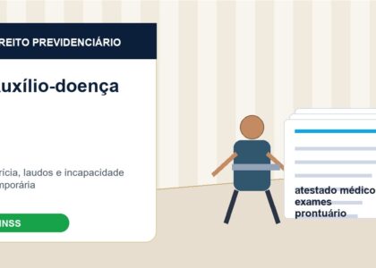 Pessoa com documentos médicos analisando aposentadoria por incapacidade permanente