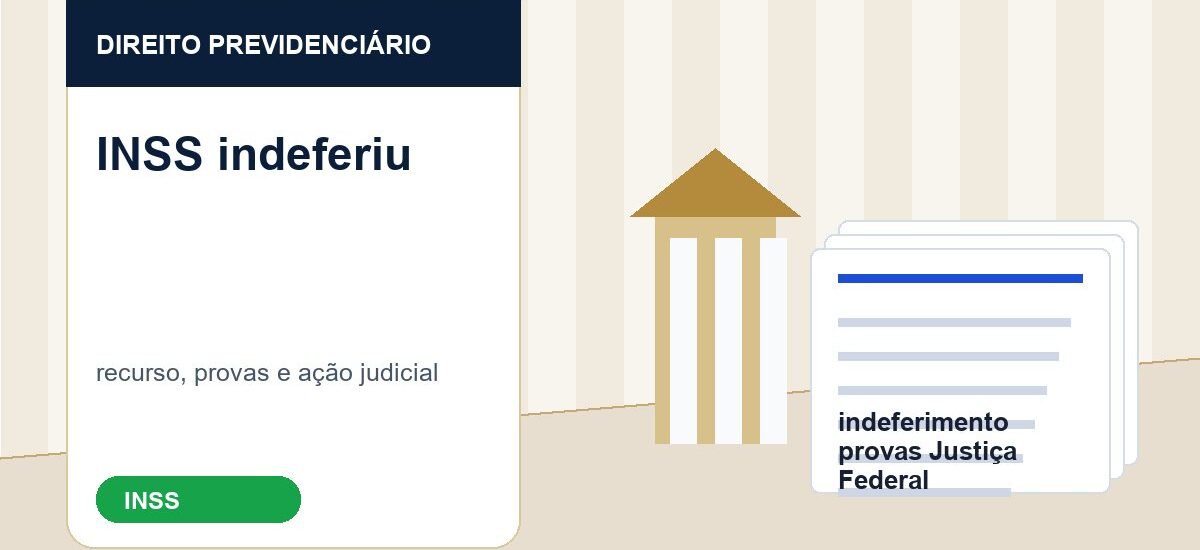 Processo judicial contra o INSS com documentos de benefício indeferido